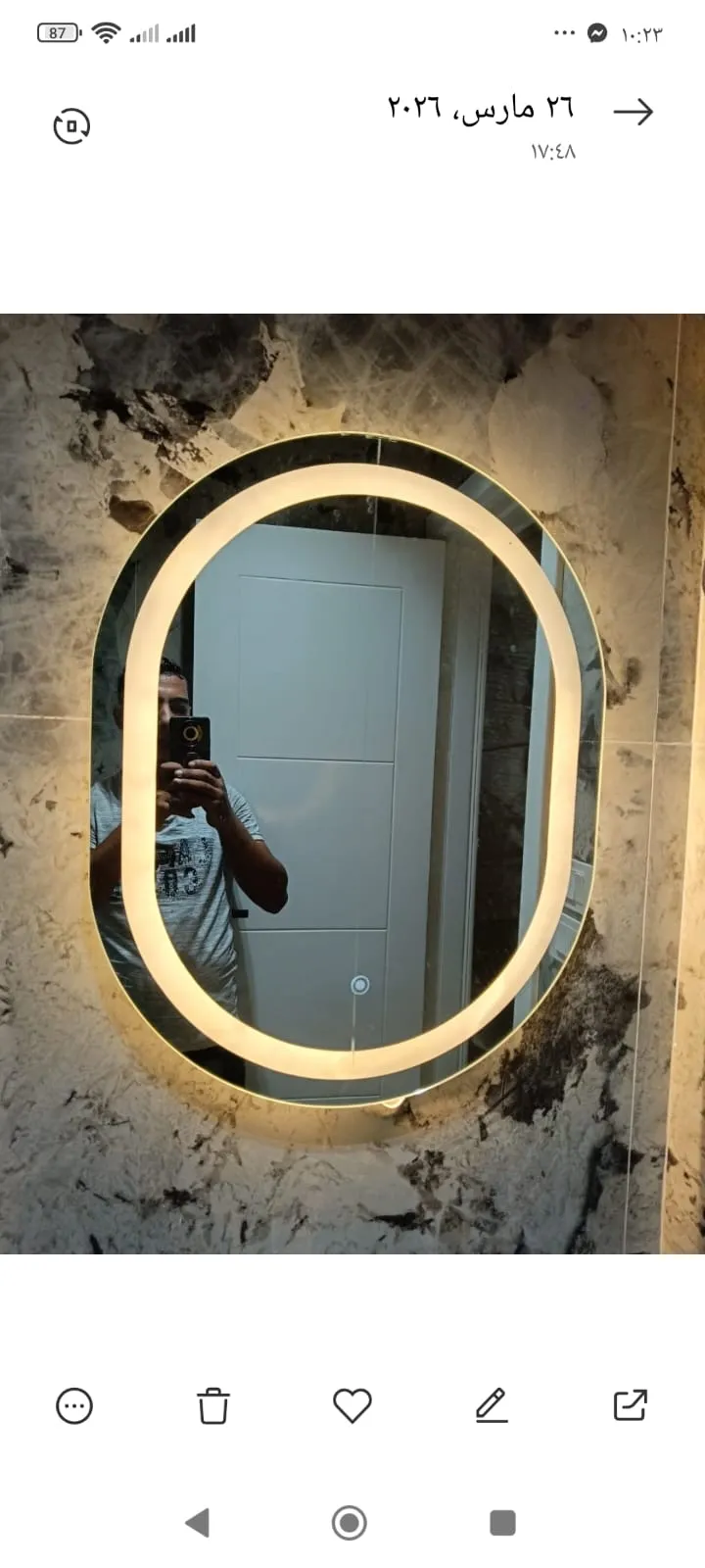 مرايا LED للصالونات في المنصورة — عمل نفّذته ميرور للزجاج السيكوريت